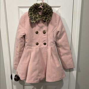 Light pink girls peacoat, size 8